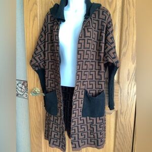 Made in Italy hooded long cardigan